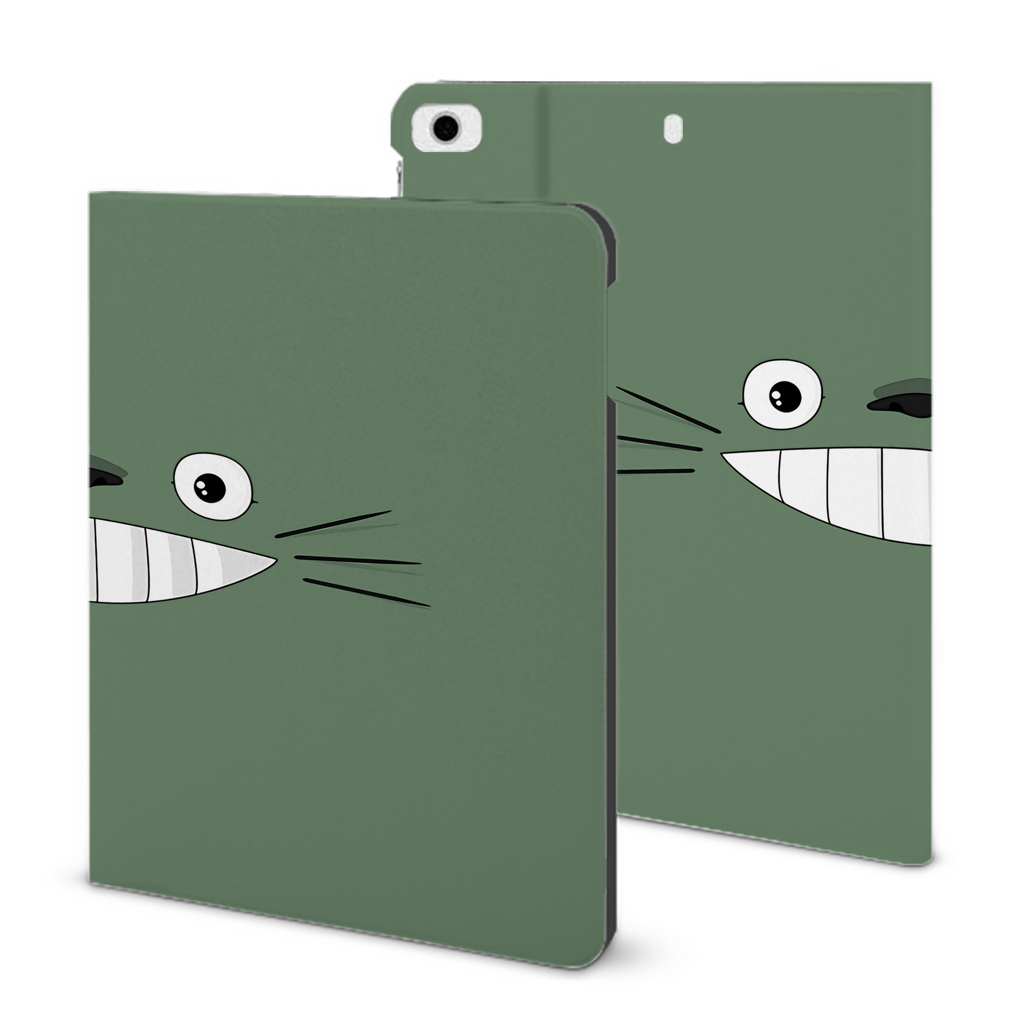 （画像用） となりのトトロ 草壁メイ 草壁サツキ My Neighbor Totoro Satsuki Kusakabe Mei Kusakabe IPad ケース ブック型 PUレザー TPU 耐衝撃 軽量 薄型 ペン収納なし 全面保護 IPad 各モデル対応